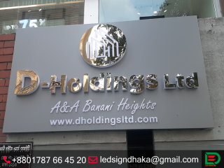 Led sign and neon sign with acp board branding ss top letter