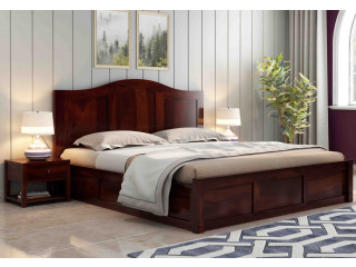 Buy Wooden Bed Queen Size Online at PlusOne India