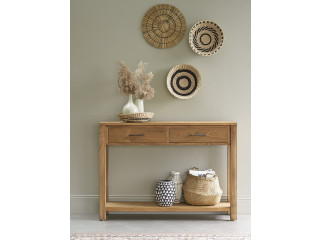 Teak Console Table 2 Drawer
