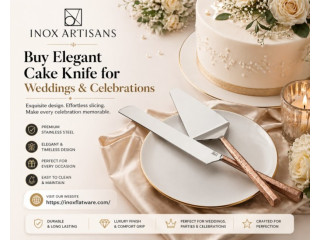 Buy Elegant Cake Knife for Weddings & Celebrations | Inox Artisans