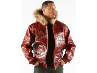 Men Hoodie Leather Jacket