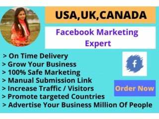 I will promote any business in usa,uk,canada by facebook marketing
