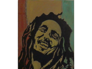 Bob Marley Reggae Singer GG 11 x 14 Canvas Painting